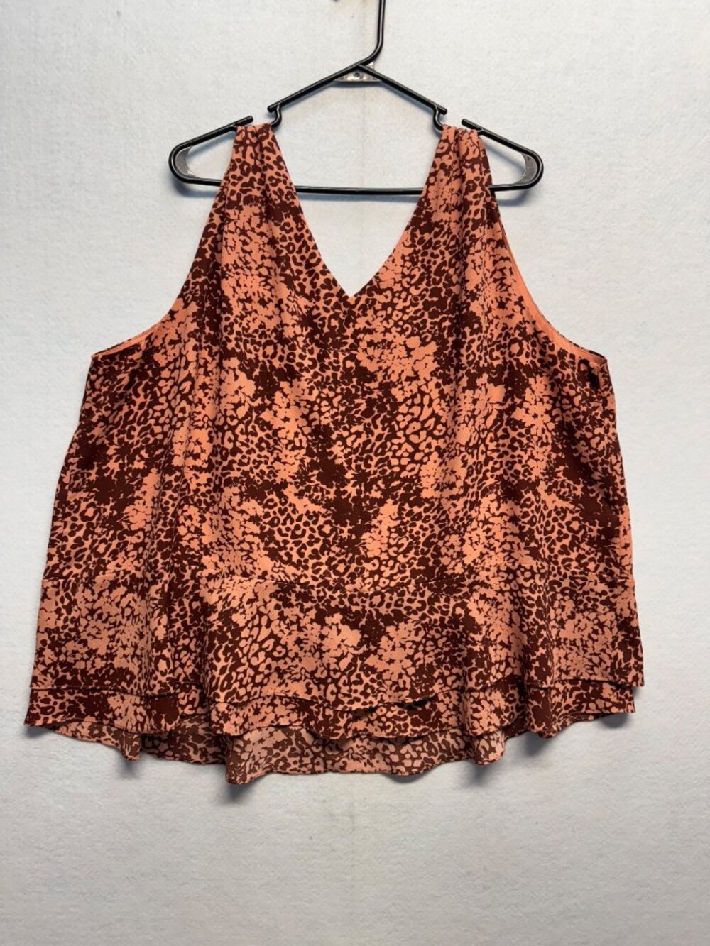 Lane Bryant Womens Plus Size 26 Sleeveless V-Neck Leopard Print Layered Tank Top